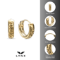 Mens Lynx Gold-Tone Ion Plated Stainless Steel Hoop Earrings - image 4