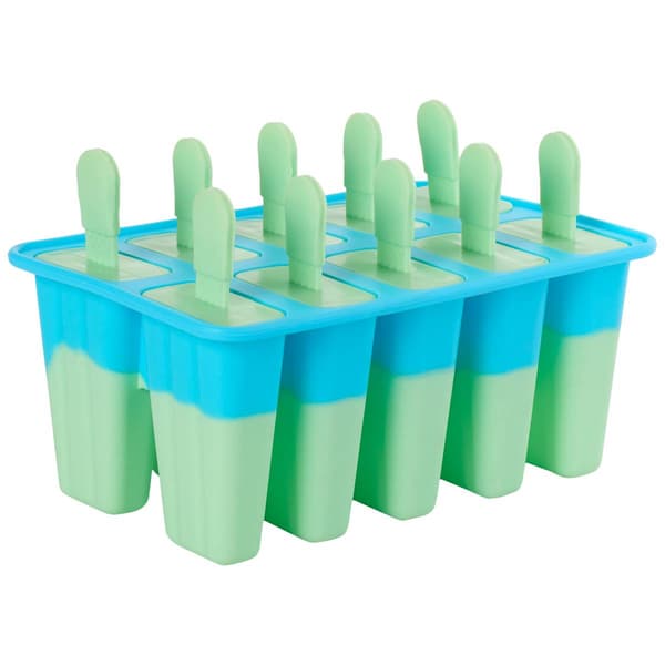 Gourmet Kitchen 10 Blue & Green Silicone Ice Pop Tray - image 