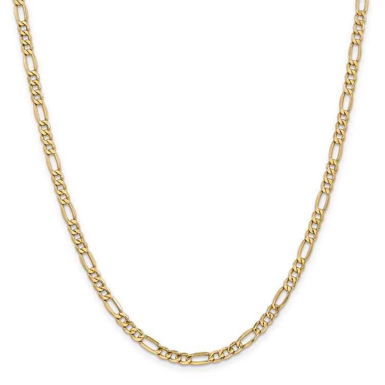 Mens Gold Classics™ 4.40mm. 14k Semi Solid Figaro Chain Bracelet