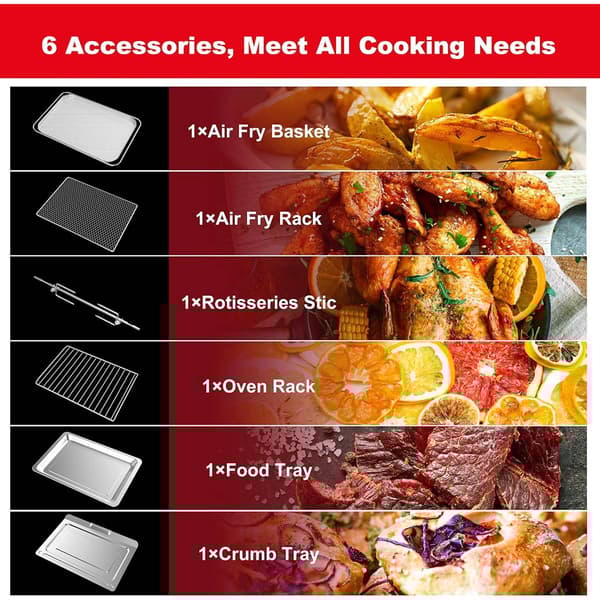 GALANZ&#174; 30-Liter 8-in-1 Programmable Air Fryer Oven