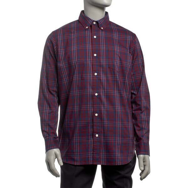 Mens Architect(R) Regular Fit Plaid Button Down Shirt - Zinfandel - image 