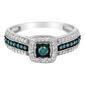 Radiant Rainbow&#8482; 1/2 ct. Blue Diamond Engagement Ring - image 3