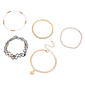 Ashley Gold-Tone Chain & Pearl Beaded Charm Choker Set - image 1