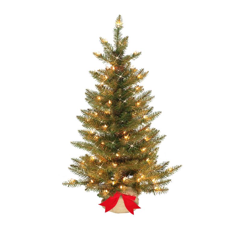 Puleo International 3ft. Pre-Lit Slim Franklin Fir Christmas Tree