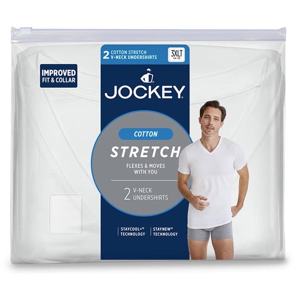 Mens Tall Man Jockey&#174; Cotton Stretch V-Neck Undershirt