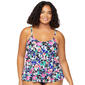 Plus Size Leilani Paradise Garden 3 Tiered Bandini Swim Top - image 1