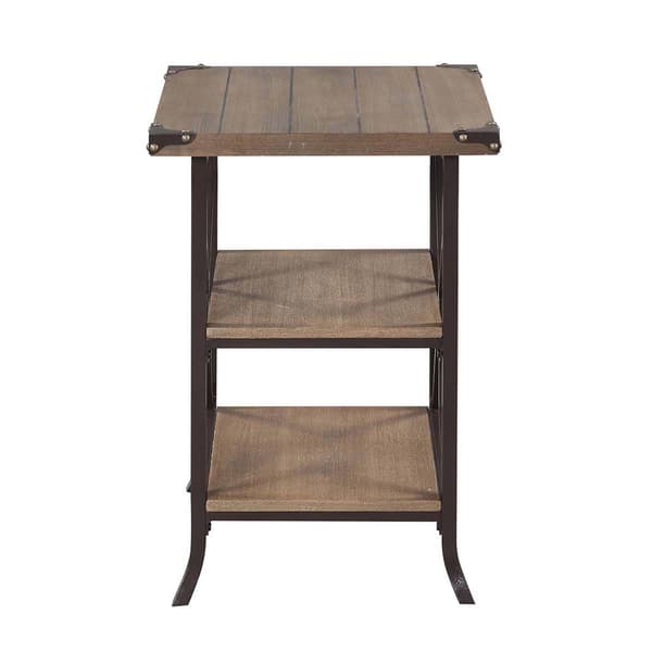 Convenience Concepts Brookline End Table with Shelves Brown Boscov's