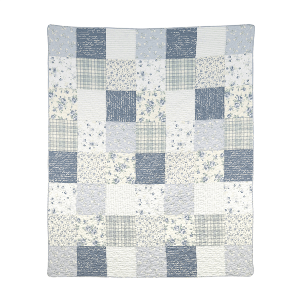 Donna Sharp Blue Pastures Cotton Quilted Throw - image 