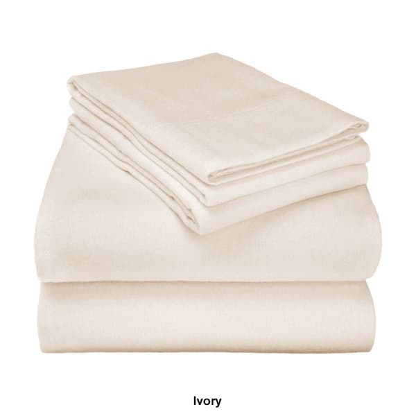Superior Solid Cotton Flannel Deep Pocket Sheet Set