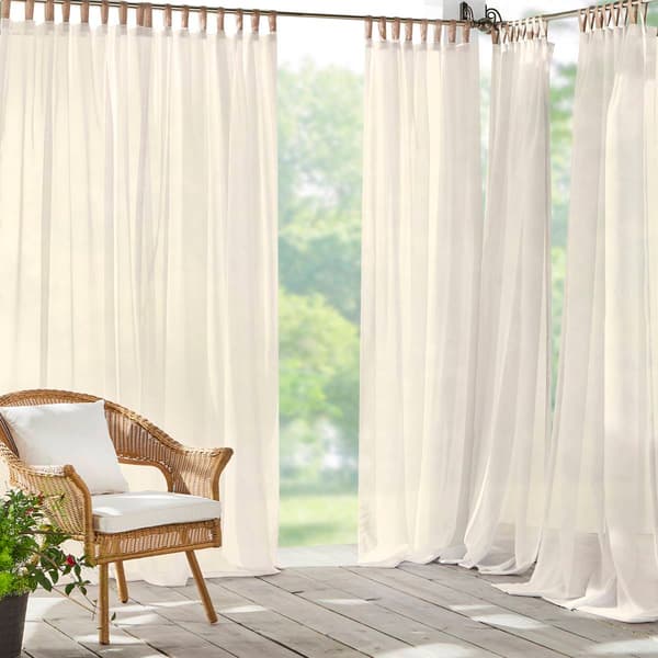 Elrene Darien Sheer Adhesive Loop Tab Top Window Curtain Panel - image 