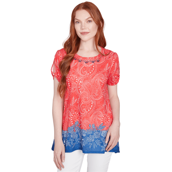 Petite Ruby Rd. Americana Chic Americana Embellished Jersey Tee - image 