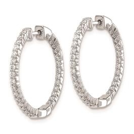 Pure Fire 14kt. White Gold Lab Grown Diamond Round Hoop Earrings