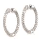 Pure Fire 14kt. White Gold Lab Grown Diamond Round Hoop Earrings - image 2