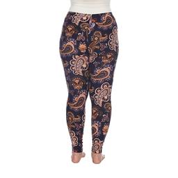 Plus Size White Mark Purple &amp; Gold Paisley Leggings