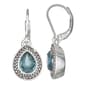 Napier Silver-Tone & Blue Teardrop Leverback Earrings - image 2