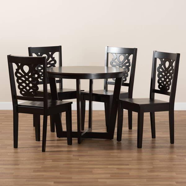 Baxton Studio Salida Dark Brown Finished Wood 5pc. Dining Set