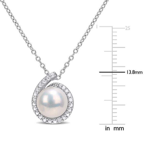 Gemstone Classics&#8482; Pearl & Diamond Halo Pendant