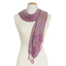 Womens Large Paisley Jacquard Pashmina - Purple