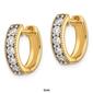 Pure Fire 14kt. Gold 1/3ctw. Diamond Milgrain Hoop Earrings - image 2