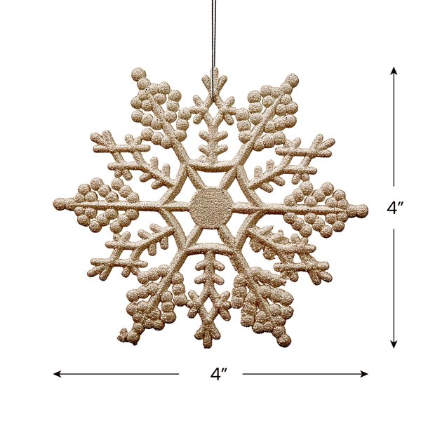 Northlight 24ct. Champagne Gold Snowflake Christmas Ornaments