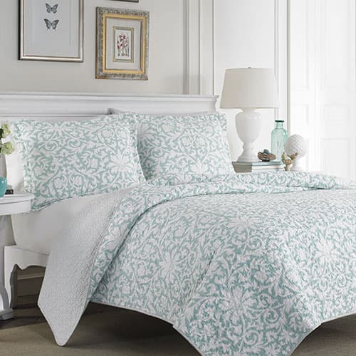 Laura Ashley(R) Mia Blue Quilt Set - image 