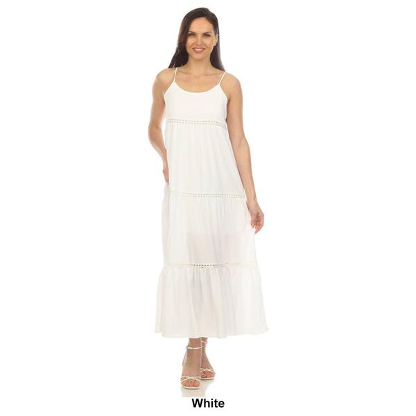 Womens White Mark Scoop Neck Tiered Maxi Dress