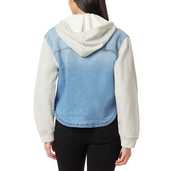 Juniors Wallflower Dreamer Hooded Denim Jacket
