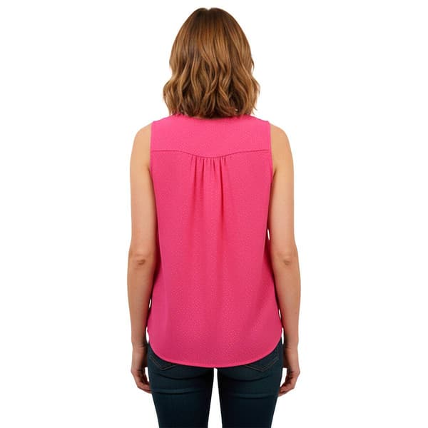Petite Notations Sleeveless Button Front Air Flow Blouse
