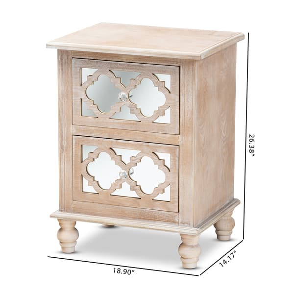 Baxton Studio Celia Rustic French Country 2 Drawer Nightstand