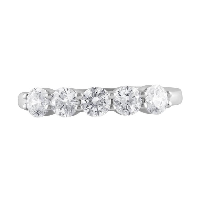 Nova Star® White Gold 5 Stone Lab Grown Diamond Anniversary Ring