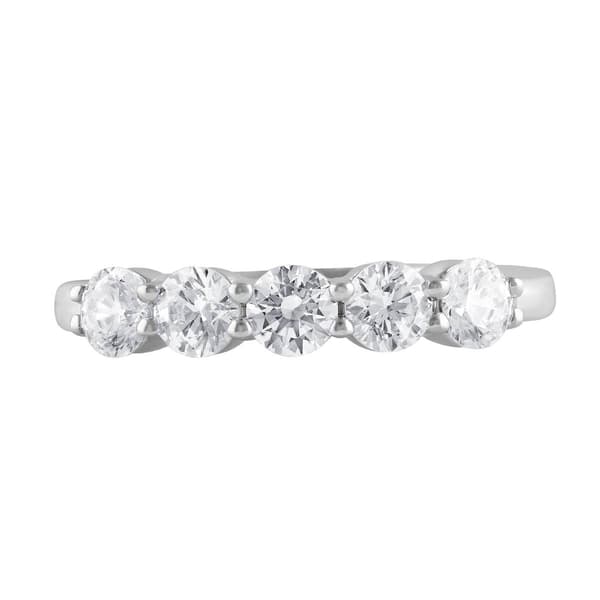 Nova Star® White Gold 5 Stone Lab Grown Diamond Anniversary Ring