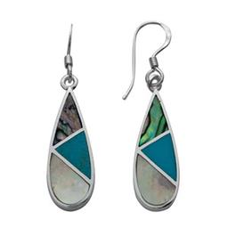 Marsala Fine Silver Multicolored Tear Shape Earrings