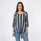 Petite Preswick & Moore® 3/4 Sleeve Tie Front Stripe Blouse - image 2