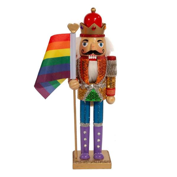 Kurt S. Adler 12in. Wooden Rainbow Pride Nutcracker