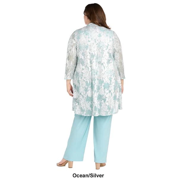 Plus Size R&M Richards Foil Jacquard Pants Set