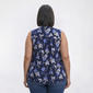 Plus Size Napa Valley Sleeveless Floral Bloom Pleat Henley Blouse - image 2