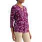 Womens Jones New York 3/4 Sleeve Keyhole Neck Floral Blouse - image 3