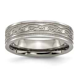 Mens Endless Affection(tm) Laser Etched Celtic Knot 6mm Band