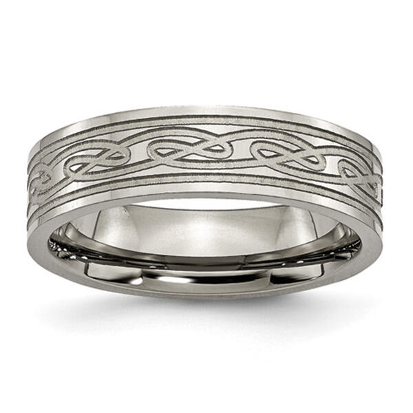 Mens Endless Affection&#40;tm&#41; Laser Etched Celtic Knot 6mm Band - image 