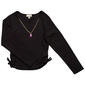 Girls (7-16) Dream Girl Side Cinch Top w/ Cowgirl Boot Necklace - image 1
