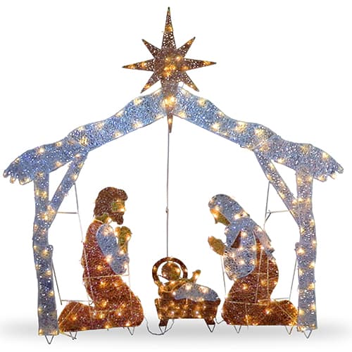 National Tree 55in. Nativity Scene with Clear Lights - image 