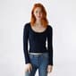 Juniors Madden Girl Long Sleeve Waffle Tie Front Bell Sleeve Top - image 1