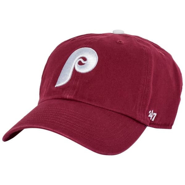 Mens ''47 Brand Phillies Maroon Clean Up Cap