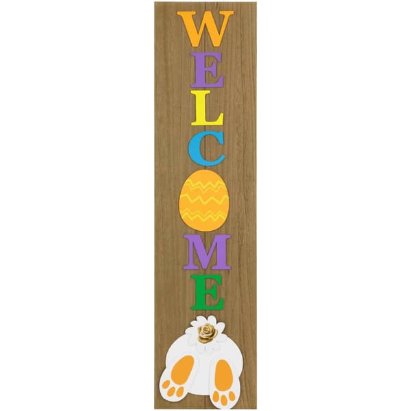 Northlight Seasonal Welcome Easter Bunny Porch Sign