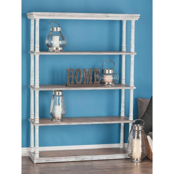 9th & Pike® Farmhouse Brown Wooden Shelving Unit