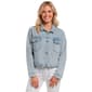 Womens Baccini Self Drawcord Waistband Cropped Denim Jacket - image 1