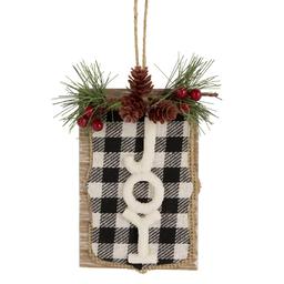 Northlight Seasonal 4.75in. Buffalo Plaid Christmas Sign Ornament
