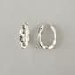 Silver Plated Brass Black Crystal Twist Hoop Earrings - image 1