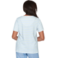 Petite Alfred Dunner Caribbean Blues Stripe Floral Embroidery Tee - image 2