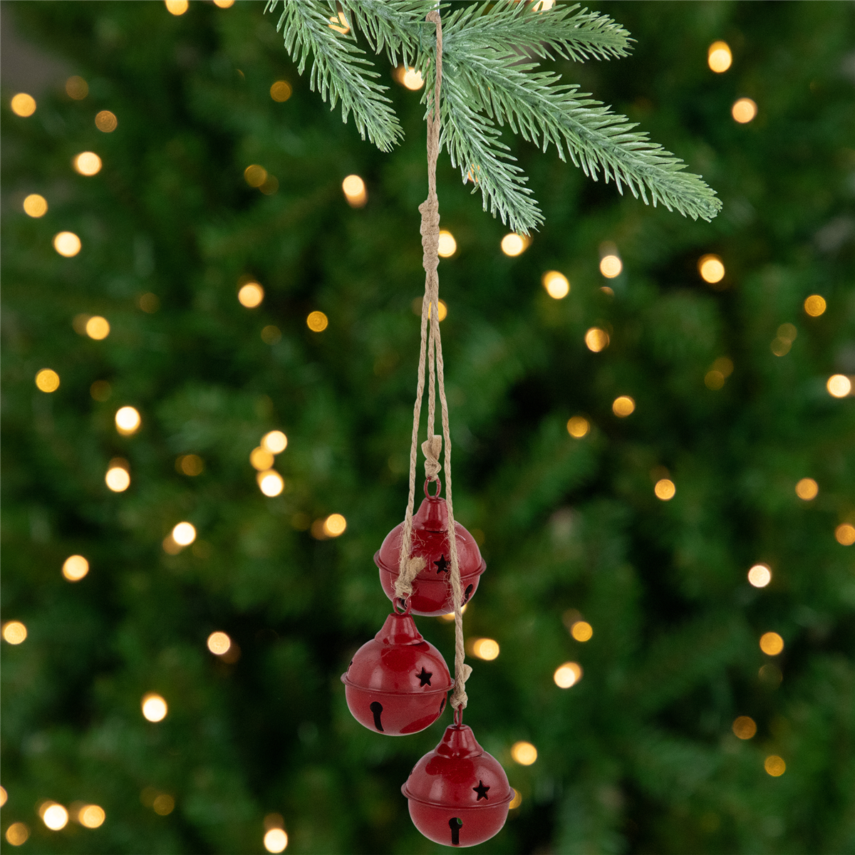Northlight 2pk. Red Cascading Christmas Jingle Bell Ornaments